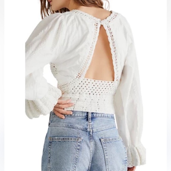 83. ๐HP๐. Free People Megan Crochet Top in Ivory - Picture 3 of 17